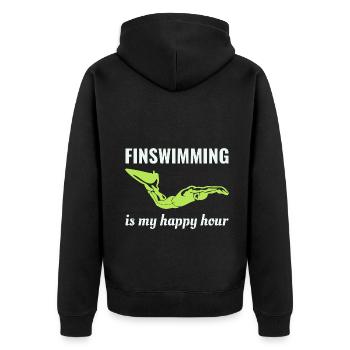 Finswimming Swimming Swimmer Swim Water sport - Unisex Premium Organic Zip Hoodie - black - Back - Nico (187cm)