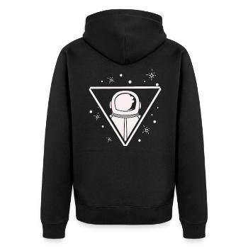 Astronaut - Space Astronaut Helmet Universe - Unisex Premium Organic Zip Hoodie - black - Back - Nico (187cm)