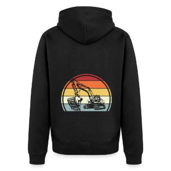 Bagger - Unisex Premium Bio Zip Hoodie - Schwarz - Hinten - Nico (187cm)