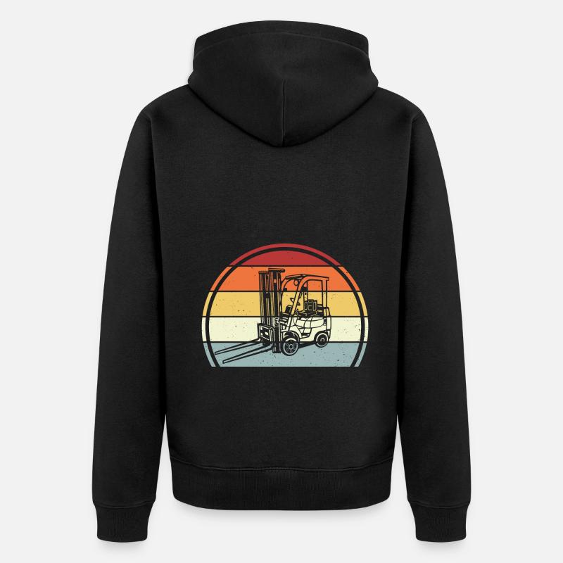 Gabelstapler Stapler - Unisex Premium Bio Zip Hoodie - Schwarz