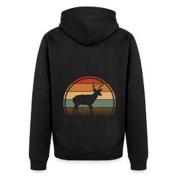Cerf - Veste à capuche bio Premium Unisexe - noir - Dos - Nico (187cm)