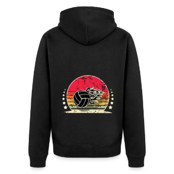 Volleyball - Unisex Premium Organic Zip Hoodie - black - Back - Nico (187cm)