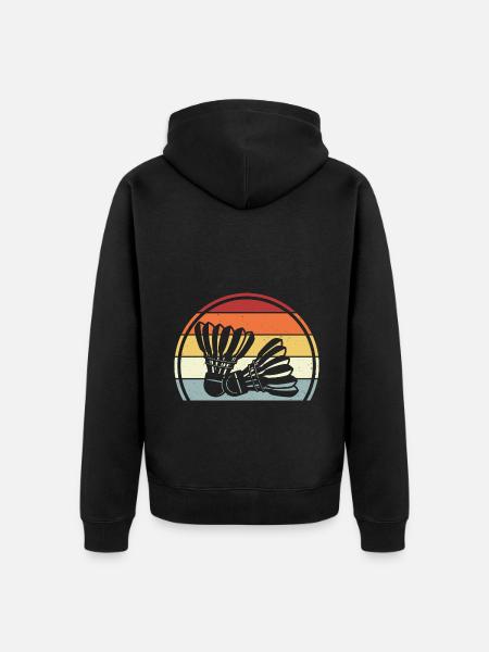 Badminton - Unisex Premium Bio Zip Hoodie - Schwarz