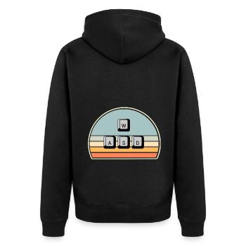 PC Gaming Keyboard Mouse WASD - Unisex Premium Bio Zip Hoodie - Schwarz - Hinten - Nico (187cm)