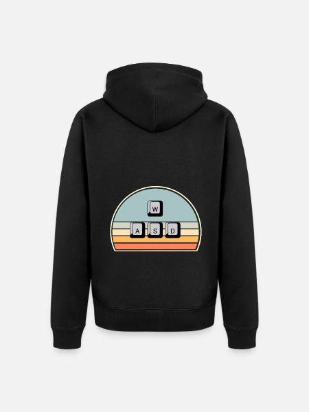 PC Gaming Keyboard Mouse WASD - Unisex Premium Organic Zip Hoodie - black