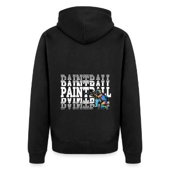 Paintball - Unisex Premium Organic Zip Hoodie - black - Back - Nico (187cm)