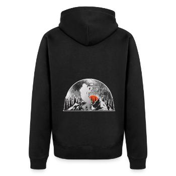 Paintball - Unisex Premium Bio Zip Hoodie - Schwarz - Hinten - Nico (187cm)