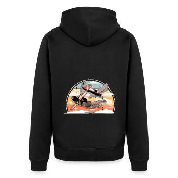 Skydiving Parachuting Parachute - Unisex Premium Organic Zip Hoodie - black - Back - Nico (187cm)