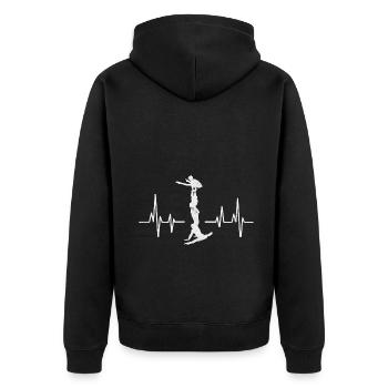 Acrobatics Gymnastics Heartbeat - Unisex Premium Organic Zip Hoodie - black - Back - Nico (187cm)
