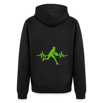 Haertbeat Basketball - USA - Team Sport - Hoops - Unisex Premium Bio Zip Hoodie - Schwarz - Hinten - Nico (187cm)