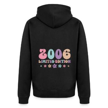 18ème anniversaire 2006 millésime millésime - Veste à capuche bio Premium Unisexe - noir - Dos - Nico (187cm)