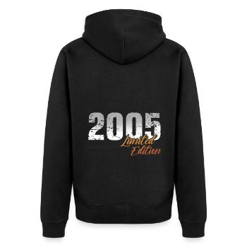 18e anniversaire 2005 Né 18 ans - Veste à capuche bio Premium Unisexe - noir - Dos - Nico (187cm)