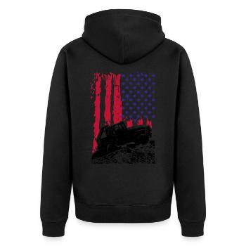 TOUT-TERRAIN AMÉRICAIN - Veste à capuche bio Premium Unisexe - noir - Dos - Nico (187cm)