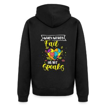 Autism Gift Autistic Asperger ADHD Autism - Unisex Premium Organic Zip Hoodie - black - Back - Nico (187cm)
