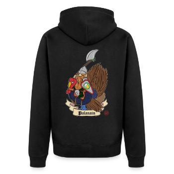 Paladin nain - le Palanain - Veste à capuche bio Premium Unisexe - noir - Dos - Nico (187cm)