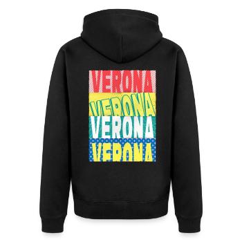 Vérone Italie Ville Font Skyline Home Vacances - Veste à capuche bio Premium Unisexe - noir - Dos - Nico (187cm)