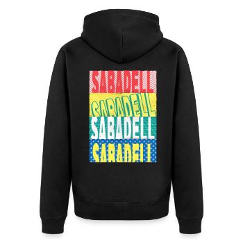 Sabadell Espagne City Font Skyline Accueil - Veste à capuche bio Premium Unisexe - noir - Dos - Nico (187cm)