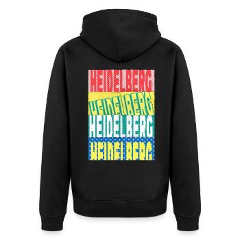 Heidelberg Allemagne City Font Skyline - Veste à capuche bio Premium Unisexe - noir - Dos - Nico (187cm)