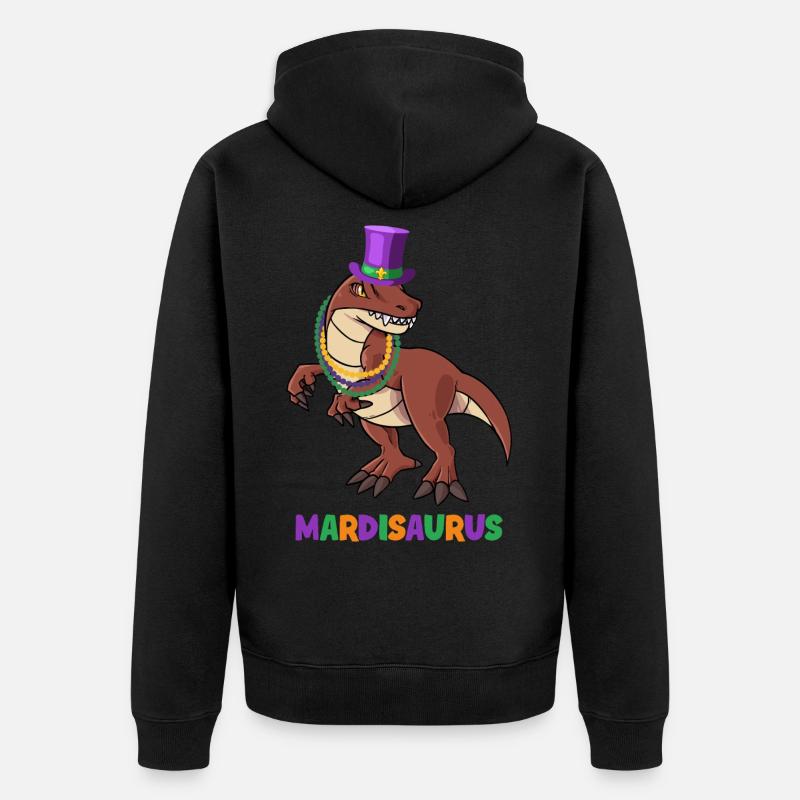 MARDISAURUS Mardi Gras Dinosaurus - Veste à capuche bio Premium Unisexe - noir