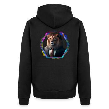 Lion en costume - Veste à capuche bio Premium Unisexe - noir - Dos - Nico (187cm)