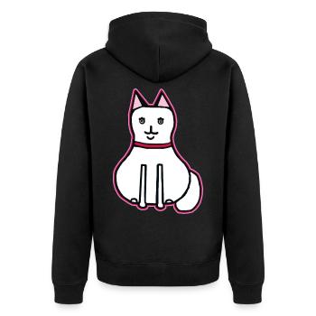 Chat, Animal De Compagnie, Chat Domestique, Amoureux Des Animaux, Enfants, Chats - Veste à capuche bio Premium Unisexe - noir - Dos - Nico (187cm)