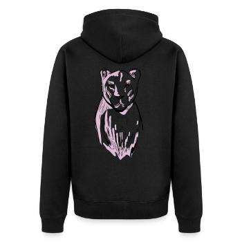 Tigre, Faune, Lion, Safari, Afrique, Animaux De Zoo - Veste à capuche bio Premium Unisexe - noir - Dos - Nico (187cm)