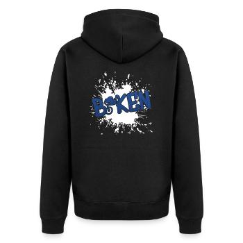 Biken Biker - Unisex Premium Bio Zip Hoodie - Schwarz - Hinten - Nico (187cm)