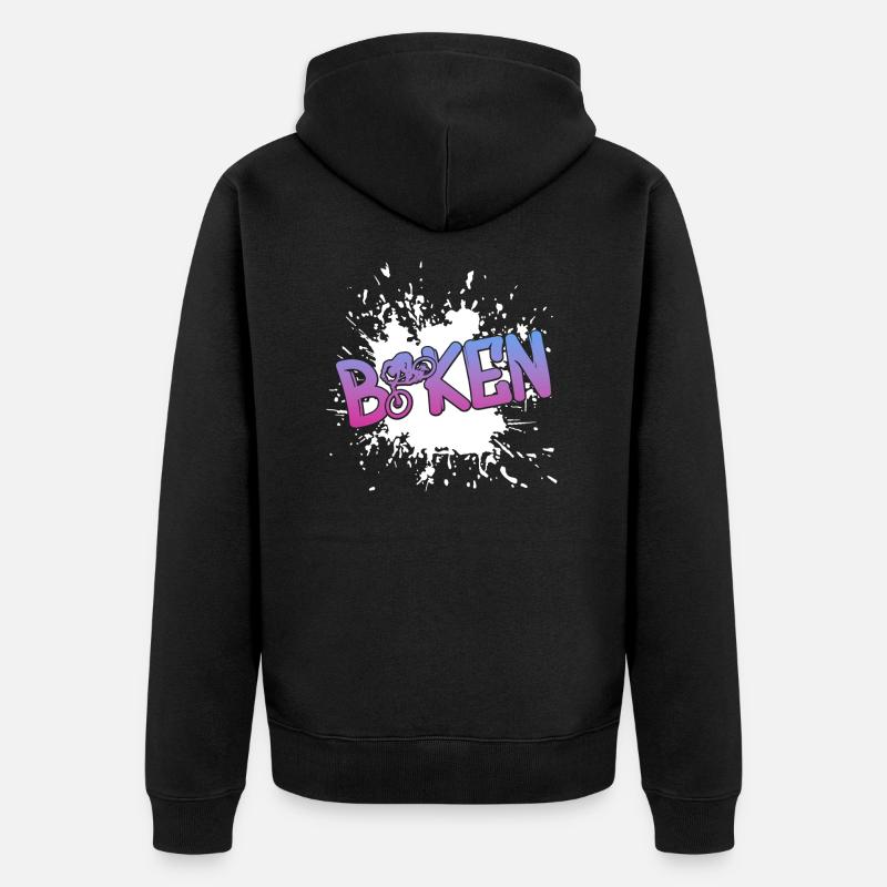 Biken Downhill - Unisex Premium Bio Zip Hoodie - Schwarz