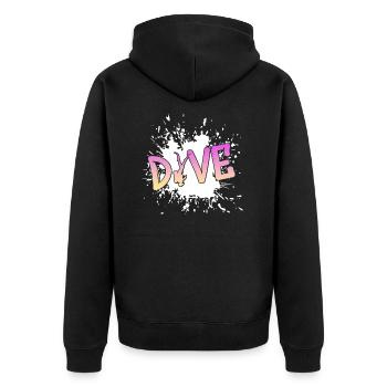 tauchen diving - Unisex Premium Bio Zip Hoodie - Schwarz - Hinten - Nico (187cm)