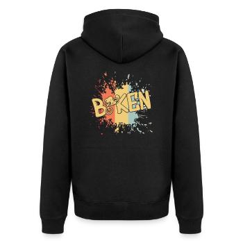 biken bike downhill - Unisex Premium Bio Zip Hoodie - Schwarz - Hinten - Nico (187cm)