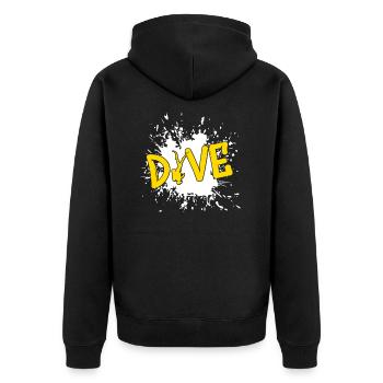 Dive - Tauchen Taucher Geschenk - Unisex Premium Bio Zip Hoodie - Schwarz - Hinten - Nico (187cm)