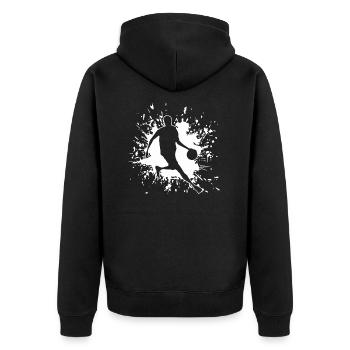 Basketball Basketballer BBall Streetball - Unisex Premium Bio Zip Hoodie - Schwarz - Hinten - Nico (187cm)