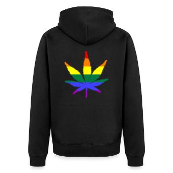 lgbt, love is love, csd, pride - Unisex Premium Bio Zip Hoodie - Schwarz - Hinten - Nico (187cm)