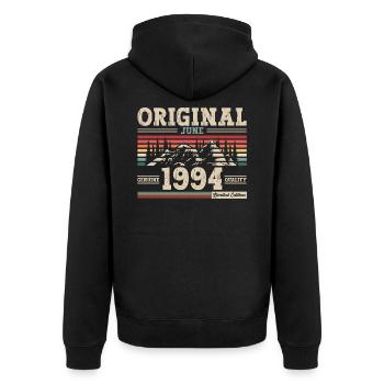 Original juin 1994 Né en 1994 30e anniversaire 94 - Veste à capuche bio Premium Unisexe - noir - Dos - Nico (187cm)