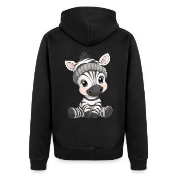 zèbre mignon mignon bébé enfants animal dessin animé - Veste à capuche bio Premium Unisexe - noir - Dos - Nico (187cm)