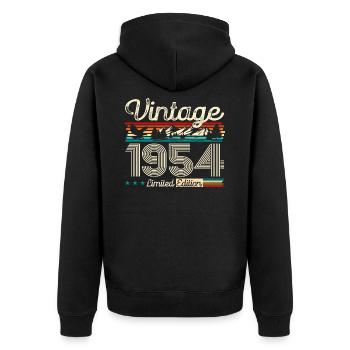 70. Geburtstag Legende Vintage 1954 Jahrgang 1954 - Unisex Premium Bio Zip Hoodie - Schwarz - Hinten - Nico (187cm)