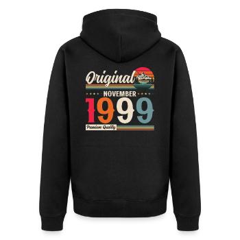 25th Birthday Original November 1999 Volume 99 - Unisex Premium Organic Zip Hoodie - black - Back - Nico (187cm)