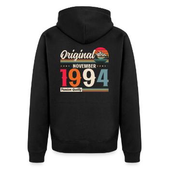 30e anniversaire Original Novembre 1994 Volume 94 - Veste à capuche bio Premium Unisexe - noir - Dos - Nico (187cm)