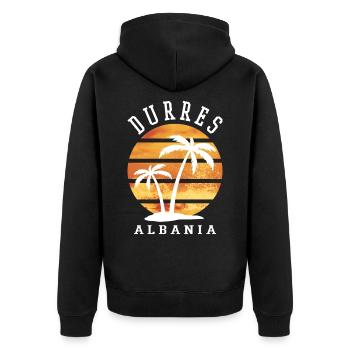 Durrës Durresi Albanie Été Palmiers Plage Mer - Veste à capuche bio Premium Unisexe - noir - Dos - Nico (187cm)
