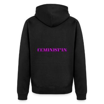 Feminist Gift Idea Feminism Gendering - Unisex Premium Organic Zip Hoodie - black - Back - Nico (187cm)