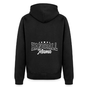 Handball Mama - Unisex Premium Bio Zip Hoodie - Schwarz - Hinten - Nico (187cm)