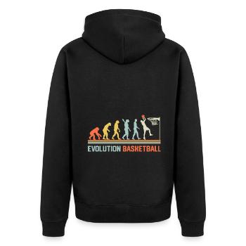 Basketball Evolution - Unisex Premium Organic Zip Hoodie - black - Back - Nico (187cm)