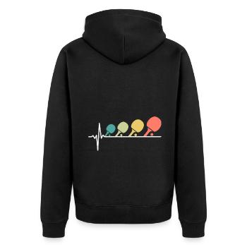 Battement de cœur de tennis de table - Veste à capuche bio Premium Unisexe - noir - Dos - Nico (187cm)