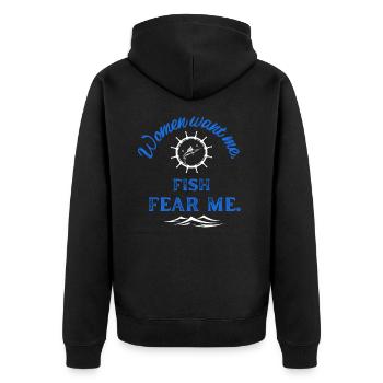 Les femmes me veulent - Les poissons ont peur de moi - Fishing Design - Veste à capuche bio Premium Unisexe - noir - Dos - Nico (187cm)