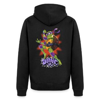 TMNT Mutant Mayhem Turtle Donnie - Unisex Premium Organic Zip Hoodie - black - Back - Nico (187cm)