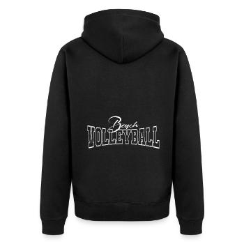 Beach Volleyball - Unisex Premium Bio Zip Hoodie - Schwarz - Hinten - Nico (187cm)