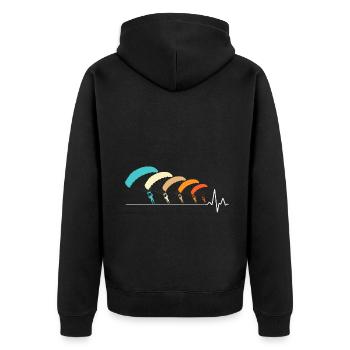 Skydiving Parachutists Parachute - Unisex Premium Organic Zip Hoodie - black - Back - Nico (187cm)