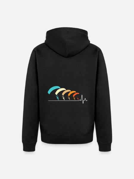 Skydiving Parachutists Parachute - Unisex Premium Organic Zip Hoodie - black