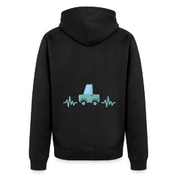 Car - Car - Heartbeat - Bus - Offroad - Unisex Premium Organic Zip Hoodie - black - Back - Nico (187cm)