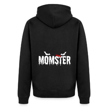 Maman Halloween Momster Monster - Veste à capuche bio Premium Unisexe - noir - Dos - Nico (187cm)